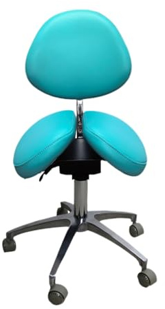 SFKLYU Ergonomischer Sattelhocker mit Nach Vorne Geneigter Sitzfläche, Verstellbarer Geteilter Sitzfläche und Hydraulischer Drehfunktion für Massage, Spa und Salon