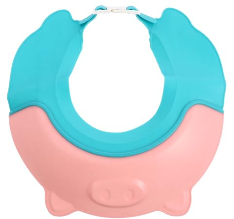 UKCOCO Baby Shower Cap Prevents Water Backflow in Pink, Multi-functional Pig Shape Hair Washing Bath Hat Made of Sturdy Pp Material and Protects Ears for Children during Showering Or