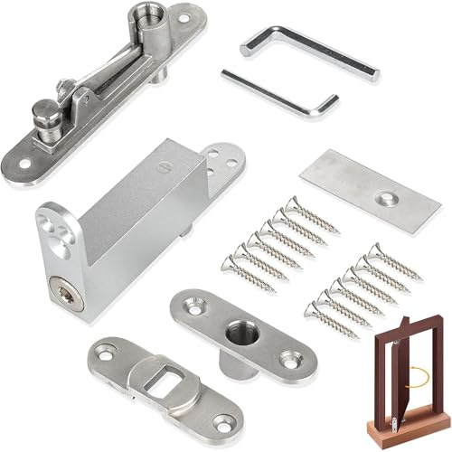 Wotendy Self-Closing Hidden Pivot Hinges for Wood Doors | Heavy Duty Hidden Hinges, 360 Degree Shaft Stainless Steel Pivot Hinge, 2 Way Adjustable Hinge, Supports up to 60kg
