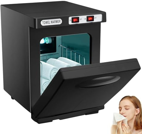 Armadio Scalda Asciugamani 5l, Riscaldatore Asciugamani 3-in-1, Riscaldamento Rapido Fino A 176 F, Controllo A Tocco Singolo, Piccolo Apparecchio Elettrico per Trattamenti Viso, Bellezza dei Ca Black