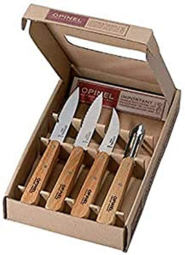 OPINEL Beech Wood Kitchen Knife Set - Brown