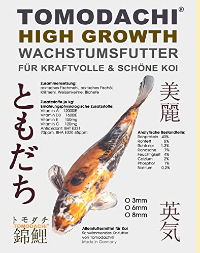 Koifutter Grower Energiefutter Koi Wachstumsfutter Jungkoi Schwimmfutter Tosai Koifutter arktische Rohstoffe hohe Futterverwertung tolles Wachstum geringe Wasserbelastung HighGrowth 3mm 5kg