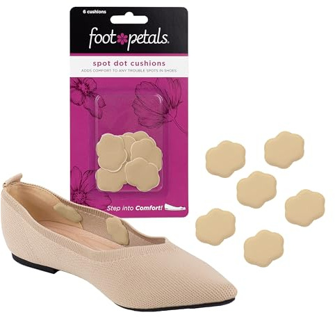 Foot Petals Spot Dot Cushion Scalloped Pressure Point Solution for Blister Relief, Khaki, One Size