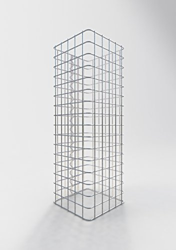 GABIONA - Gabionensäule - HxBxT: 80x27x27 cm - Maschenweite 5 x 5 cm - Eckige Gabione mit Spiralverschluss ist korrosionsbeständig