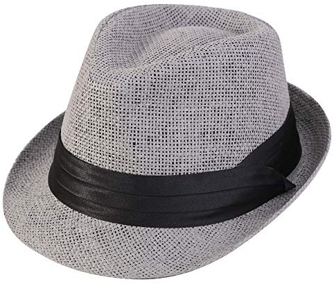 Simplicity Men/Women's Summer Vintage Straw Fedora Hat
