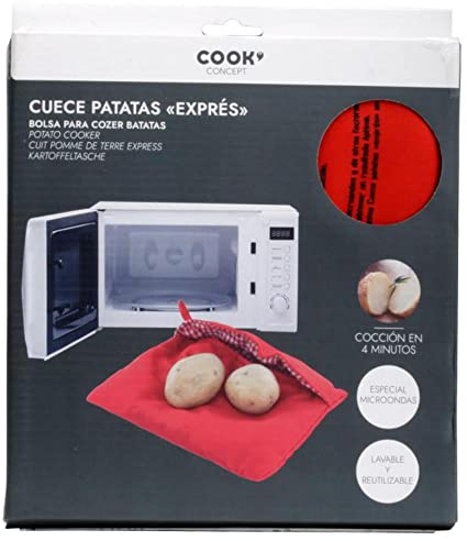 COOK CONCEPT Cuisy CMKC22531 CUECE Patatas MICROONDAS, Rojo, 26 x 20 x 2,50 cm