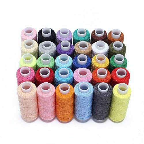 Hamhsin, set da cucito da 30 bobine di filo multiuso in poliestere, ognuna da 228,6 m per cucire a mano o a macchina