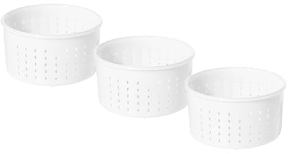 Set de 3 Moldes para Queso 13 x 7 cm - 0,9 kg – Cestillo para Queso Caciotta, Ricotta, Capri, Rabiola
