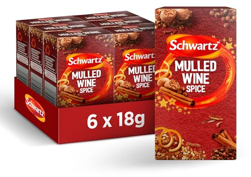 Schwartz Especias de vino caliente x 6 paquetes (total 36 bolsitas)