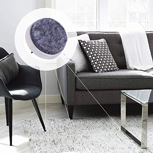 Wifehelper 20pcs Nail-on Furniture Table Chair Floor Protectors Leg Felt Pad Slide 24mm Dia, Nail-on Heavy Duty Felt Pads for Wood Furniture and Hard Floor Surfaces 2 Colors(White)