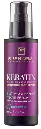 Pure Mineral - Suero Capilar de Queratina para Cabello Sedoso - Anti-Frizz, Nutritivo, Protector - Sin sulfatos, parabenos, petrolatos - 100ml