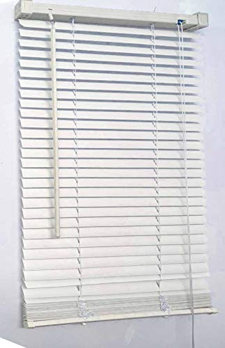 Funky Gadgets Grey Embossed Pattern PVC Window Venetian Blind Blinds Easy Fit Curtains Made to Measure Blinds Windows Treatment Shutters Twist Open Close(White Embossed Pattern, 60 x 150 cm)