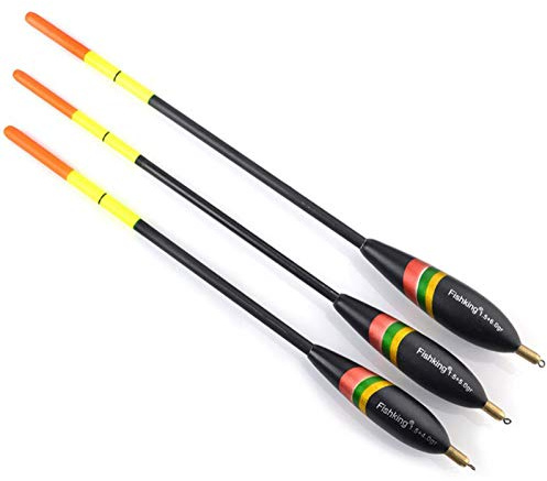 Flotadores de Pesca Accesorio para Herramientas de Pesca: Flotador 1.5+6g, 1.5+5g, 1.5+4g, Boyas Duraderas de Madera (3 Pcs)