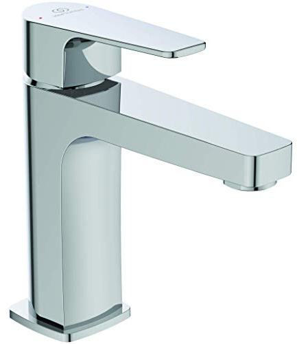 Ideal Standard BC553AA Cerafine D Waschtischarmatur Grande ohne Ablauf, Bad-Wasserhahn mit Auslauf, Mischbatterie Waschbecken, Wassersparend, Chrom