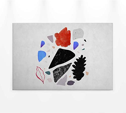 BRICOFLOR Leinwand - Muster-Tapete Gemusterte Tapeten | Tapete in Blau, Grau, Rot, Schwarz/Anthrazit, Weiß DD120448 Ideal für Küche | Größe : 0,9 x 0,6 m