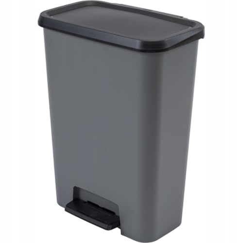 Cestino a pedale Curver Compatta 50L - Grigio antracite - Polipropilene