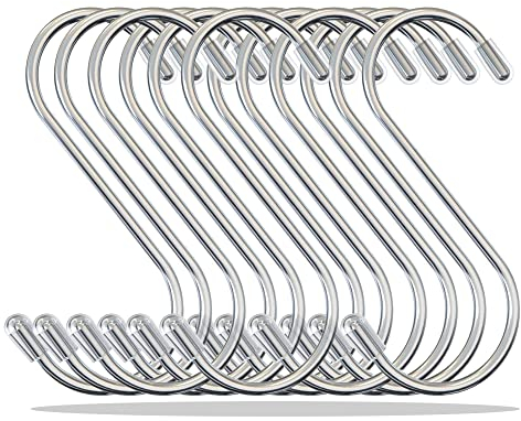 HRBKLTD S Haken 20 Stück, 11 cm – Stabiler & Rostfreier Edelstahl – Schwerlast Fleischerhaken mit einer Tragkraft von bis zu 25 KG - Geeignet für Küche, Garten, Schlafzimmer und Büro