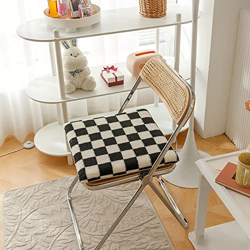 1 Set mit 2 Kissen im Ins-Stil, Kissen mit Schachbrettmuster, dekorative quadratische Kissen, weich, rutschfest, Kissen für Sofa, abnehmbar und waschbar Black A,35 * 24CM