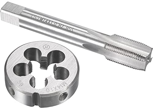 RANRAO HSS für M14 x 1 mm Gewindebohrer & für M14 x 1,0 mm Schneideisen metrisches Gewinde rechts