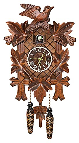 Orologio a cucù Orologio a cucù in legno Movimento al quarzo a batteria Chiamata a cucù Casa della Foresta Nera Orologio da parete a pendolo al quarzo per soggiorno Camera da letto Cucina Caffè