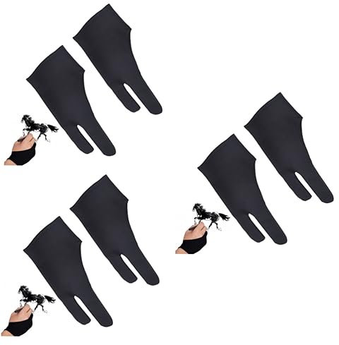 UKCOCO 3 Sets Bequemer Nylonhandschuh Für Zeichentabletts Rechte Hand Künstlerhandschuh Finger Größe S Schwarz 2 Stück * 3