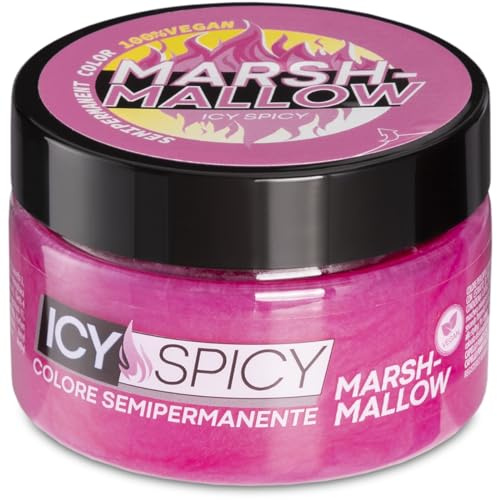 Icy Spicy, Maschera Colorante Semipermanente senza Ammoniaca con Estratto di Fiori di Loto e Baobab, Durata da 6 a 8 Lavaggi, Tinta per Capelli Temporanea, Colore Marshmellow, 100 gr
