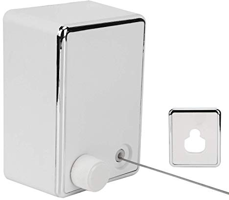 Tendedero Extensible, Tendedero Retráctil Montado En La Pared Tendedero Retráctil De Acero Inoxidable Tendedero para Balcón Interior 4,2 M De Largo 20 Kg (Blanco minimalista)