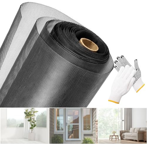 Fenstergitter aus Edelstahl 304, Schwarz, 101,6 x 29,9 m