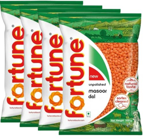 Generic Fortune Linsen (4 x 500g) - Hochwertiges Linsen-Bündel (Red Lentils/Masoor Split)