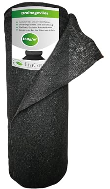 EraGreen Toison de drainage de qualité supérieure 100 m x 1 m – Non-tissée de séparation 150 g/m² perméable à l'eau – Non-tissée filtrante, non-tissé de séparation pour parterres surélevés et pots de