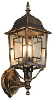 meineWunschleuchte Außen-Wandleuchte Rostoptik Außenlaterne für Hauswand, | Höhe 41cm, mit E27 LED, Außenlampe Landhausstil Wandlaterne für Wand Beleuchtung IP44