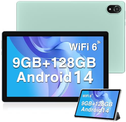 DOOGEE U10 Tablet 10 Zoll Android 14 2025, 9GB RAM + 128GB ROM (1TB TF) Kinder Tablet PC 1280 * 800 HD+ IPS Dual Camera, 5G WIFI6/ Widevine L1/ BT 5.0/ OTG/ 5060mAh/ 8+5MP/ Type C