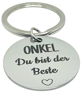 Onkel Schlüsselanhänger Geschenk Bester Onkel der Welt Gravur Anhänger