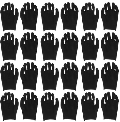GLEAVI 12paare Baumwollhandschuhe Arbeitsschutzhandschuhe Schwarze Bequeme Handschuhe Sicherheitshandschuhe Für Vielseitigen Einsatz Und Händeschutz