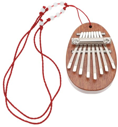 Kleiner Kalimba Daumenklavier mit 8 Tönen, Herzform für Anfänger | Holz und Edelstahl, mit Hängeschnur, für Party und Entspannung, für Kinder und Erwachsene Zufällige Farbe