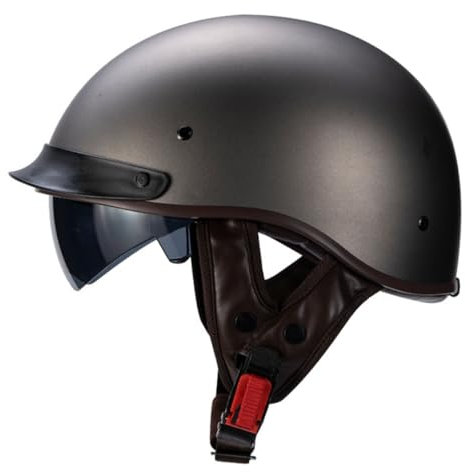 Casco Da Moto Retrò Caschi Jet E Demi-Jet Uomo E Donna Con Visiera Portatile Casco A Scodella Omologato ECEDOT Casco Motociclista Caschi Cromwell Per Scooter Street Cruiser 12,M:57-58CM