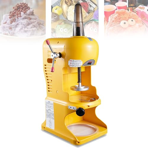 Tritaghiaccio elettrico e macchina per granite, macchina per granite commerciale da 350 W con lame regolabili per feste, eventi, bar, negozi di tè e latte, hotel e ristoranti,Yellow