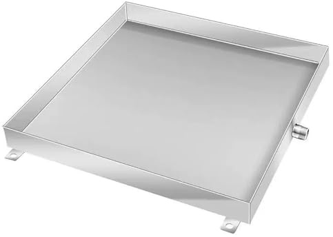YLLSMGS Auffangwanne Wasserschale Der Klimaanlage Waschmaschine Edelstahl 304 mit Ablaufloch Speziell für Fensterklimaanlagen Entwickelt(60 * 60 * 4cm/24 * 24 * 2in)