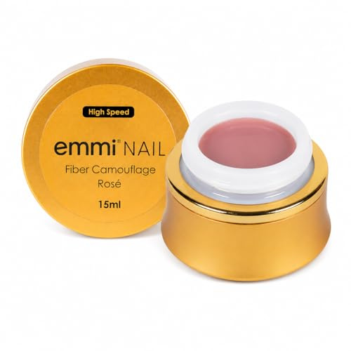 Emmi Nail High-Speed Fiber Camouflage Gel Rose 15ml I Aufbaugel mit Fiberglas für UV/LED I dickviskos & stark deckend I HEMA-frei & vegan I Make-Up Gel für Gelnägel & Naturnagelverstärkung