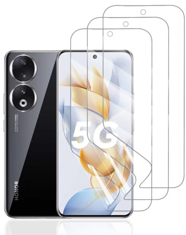 Hhfcryst Pellicola Idrogel Protettiva per Honor 90, 3 Pezzi HD Trasparente Morbido TPU Protezioni per Lo Schermo(Non Vetro Temperato)