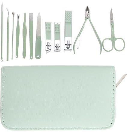 EXCEART Kit de Manicura Portátil Cortaúñas sin Rebabas de Acero Inoxidable y Bolsa Tamaño Palma para Cuidado de Uñas en y