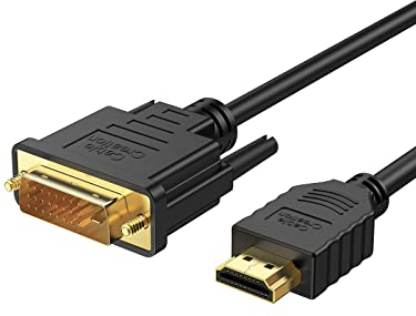 CableCreation DVI to HDMI Cable 2M Bidirectional HDMI Male to DVI Male (24+1) HDMI DVI Adapter for Raspberry Pi, Roku, Xbox One, Laptop, Blue-Ray. Support 1080P, 3D