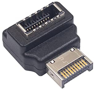 Duttek USB Type E Adapter, 90 Degree USB 3.1 Male to Female, High Speed 10Gbps, Computer Front Panel Adapter