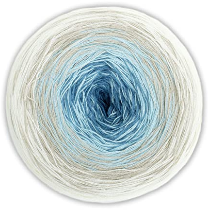 Bobbel mit Anleitung, Farbverlaufsgarn 4-fädig, 200g, 800m, Woolly Hugs Bobbel Cotton color 59, zum Stricken oder Häkeln