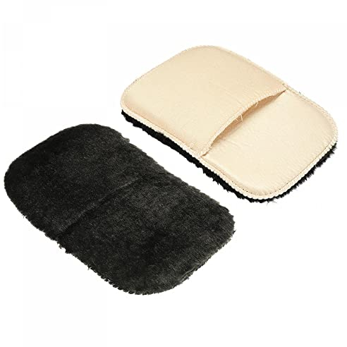 sourcing map 2Stk. Schuhputzhandschuhe Reinigungs-Glanztuch für Lederstiefel schwarz