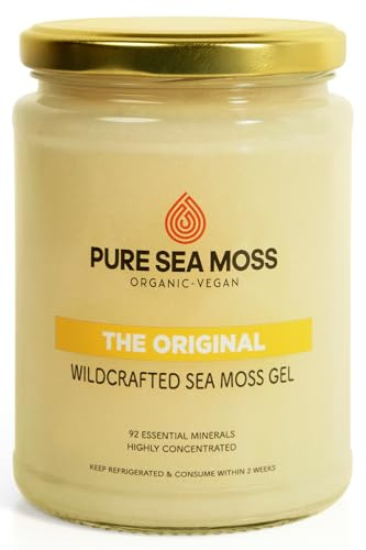Organic Sea Moss Gel by Pure Sea Moss UK - The Original 500ml, Made with Wildcrafted Organic Sea Moss - Vegan Irish Seamoss Sourced from St Lucia