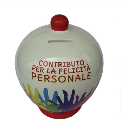 Selezione Cartoleria Varzi Virca Salvadanaio in Terra Cotta Contributo Per La felicità