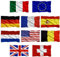 10 Pezzi Bandiere Nazionali.150x90 cm Bandiere del Mondo con Anelli Durevole.Bandiera Europa,Italia,Germania,Spagna,Olanda,Belgio,Francia, Svizzera,USA,UK.Per Esterni Appendere,Decorazione d'interni