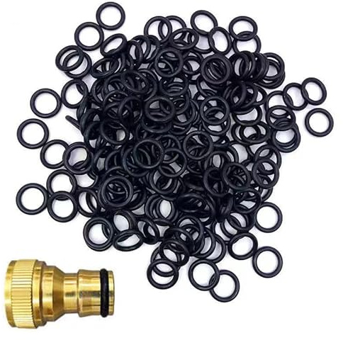 RecDec 100 Pack Nitrile Rubber Gasket O-Ring Replacement NBR Sealing Fittings OD 16mm ID 11mm 2.5mm Width for Garden Hose Quick Connect System Faucet Joint Tap Connector Car Wash Water Gun