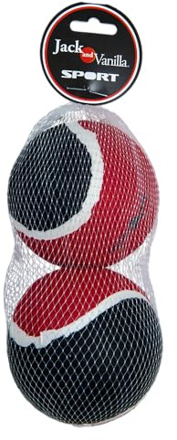 Jack and Vanilla, Tennis, Hundespielzeug, Tennisball, 2er-Set, widerstandsfähig, Größe 10 cm, Balboa-Modell, schädigt die Zähne Nicht, für draußen, am Strand, für alle Hunderassen